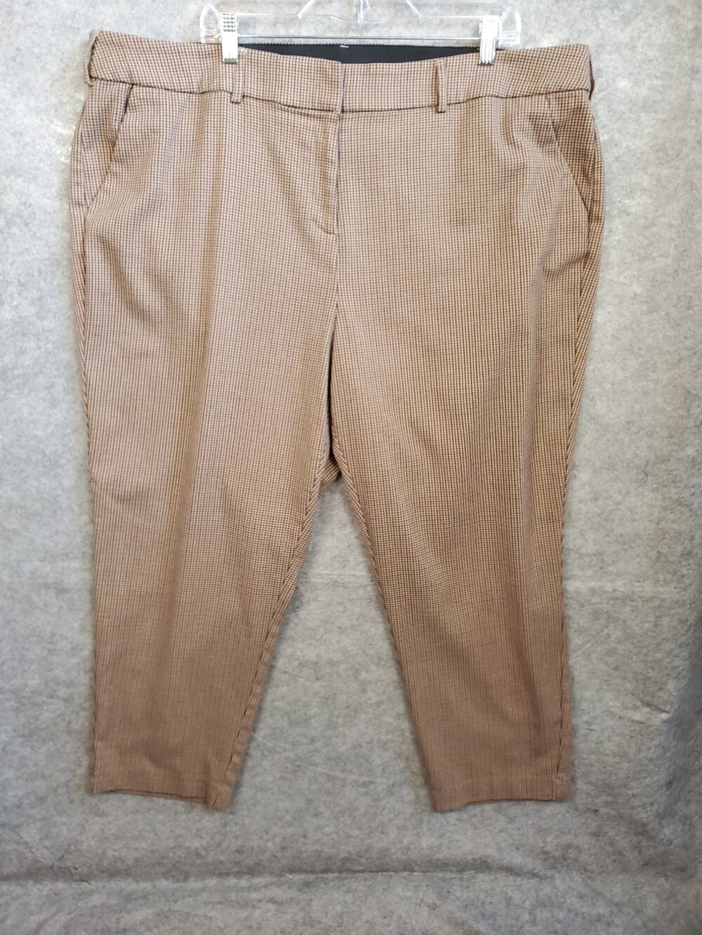 Women's Lane Bryant Size 22 Brown & Tan Houndstooth Pants